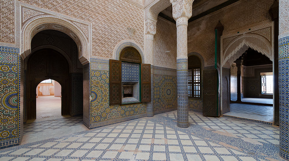 Ornate zellige tilework in Kasbah Telouet